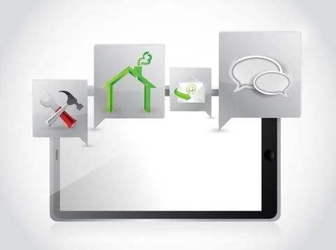 Tablet applications and tools. illustration design Stock Illustration