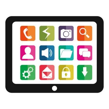 Tablet with applications menu イラスト素材