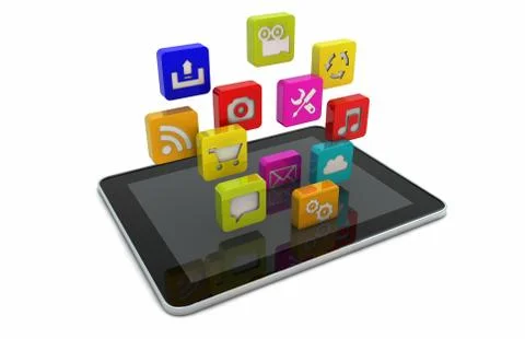 Tablet apps Stock Illustration