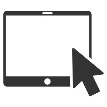 Tablet Arrow Pointer Flat Vector Icon Stock Illustration
