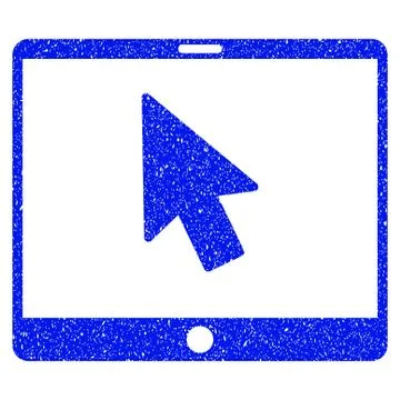 Tablet Arrow Pointer Grunge Icon Stock Illustration