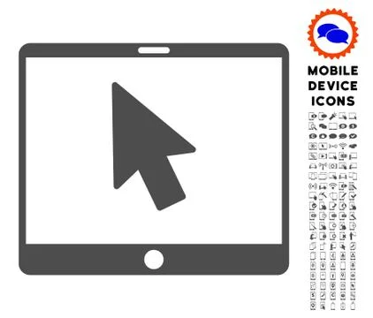 Tablet Arrow Pointer Icon with Set イラスト素材