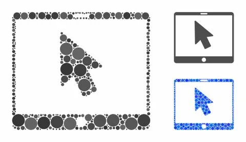 Tablet arrow pointer Mosaic Icon of Circle Dots 库存插图