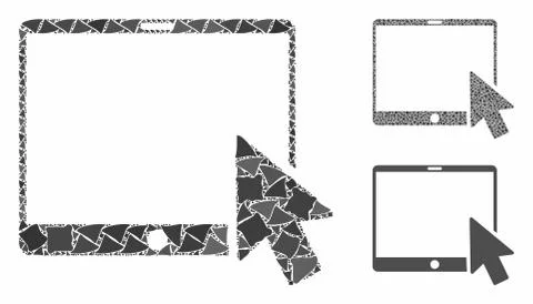 Tablet arrow pointer Mosaic Icon of Uneven Elements Stock Illustration
