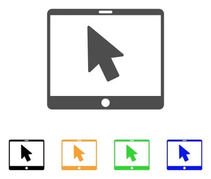 Tablet Arrow Pointer Vector Icon Stock Illustration
