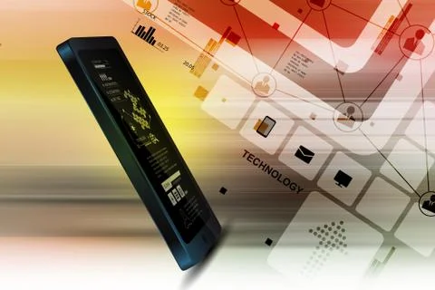 Tablet in attractive background Stock Illustration