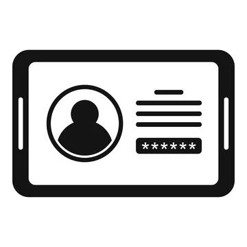 Tablet authentication icon, simple style Stock Illustration