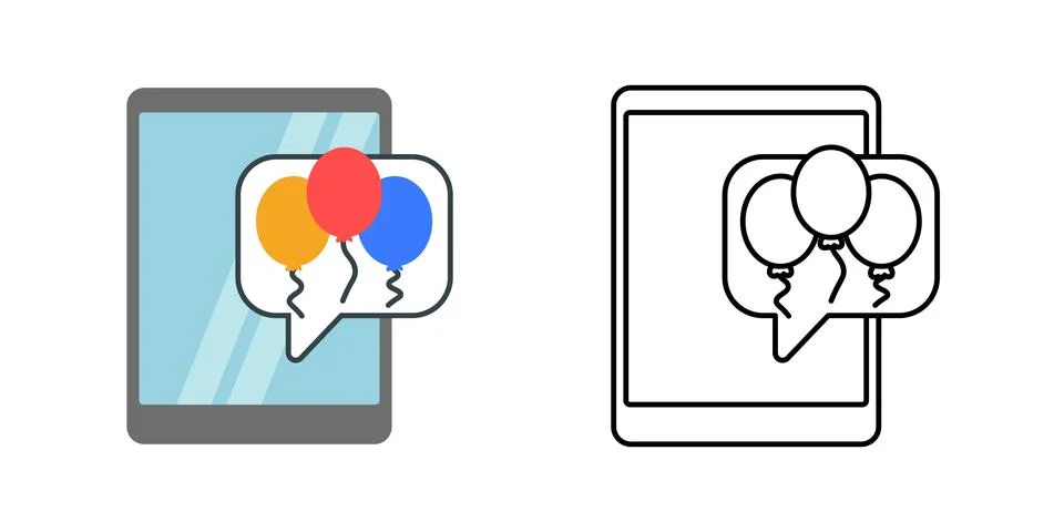Tablet balloon message Stock Illustration