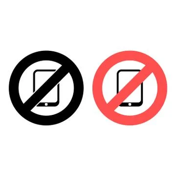 Tablet ban, prohibition icon. Simple glyph vector oftechnology for UI and UX, Stock Illustration