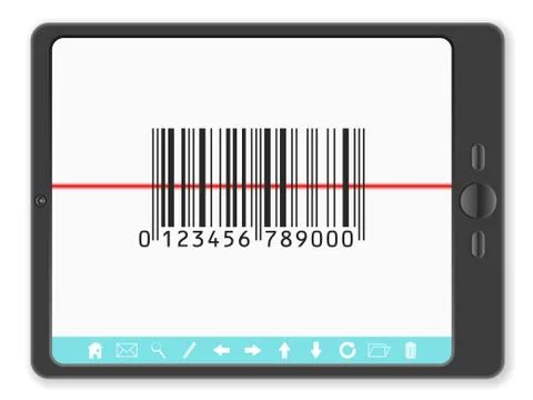Tablet with barcode Stock Illustration