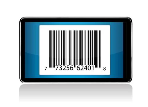 Tablet with barcode illustration design Stock-Illustration