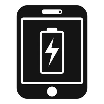 Tablet battery broken icon simple . Service screen Stockillustratie