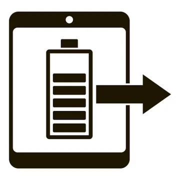Tablet battery charging icon, simple style Stock Illustration
