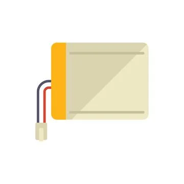 Tablet battery icon flat vector. Service screen Stock Illustration
