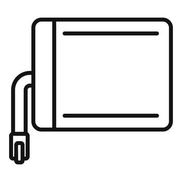 Tablet battery icon outline vector. Service screen Stock Illustration