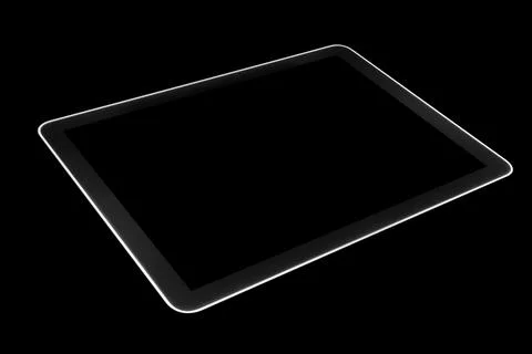 Tablet on the black backgrounds Stock Photos