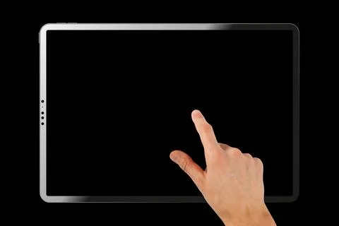 Tablet on the black backgrounds 스톡 사진