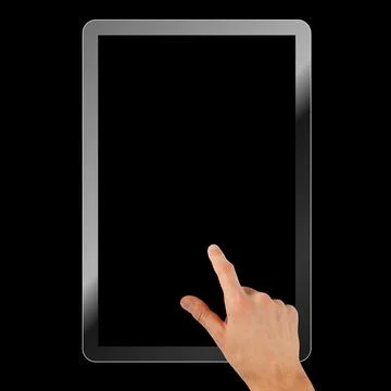 Tablet on the black backgrounds Foto stock