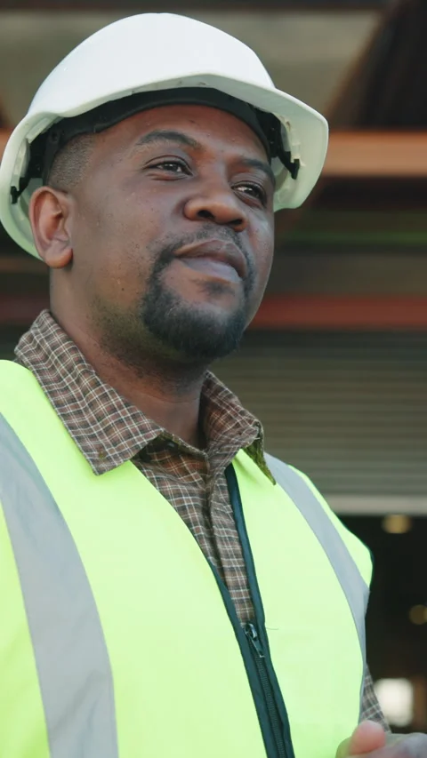 Tablet, black man and logistics in warehouse with idea, research and supply Stock Footage 343843289