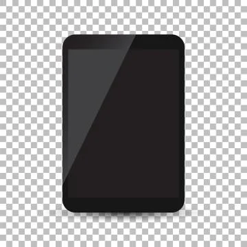Tablet with black screen flat icon. Computer vector illustration on isolated  Stock Illustration