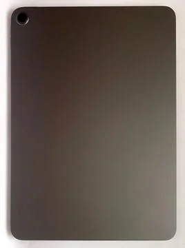 The tablet is black on a white isolated background with a mock up Stock Photos
