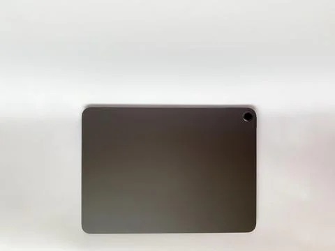 The tablet is black on a white isolated background with a mock up Stock Photos