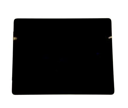 Tablet with blank black screen. tablet with blank black screen on white backg Stock Photos