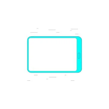 Tablet with blank screen icon or illustration in outline style Stock Illustration