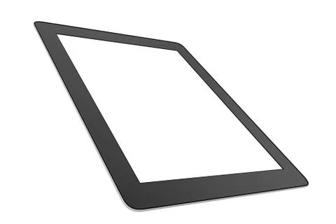 Tablet with blank screen isolated on white background 库存插图