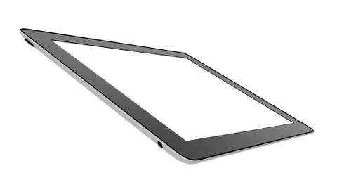 Tablet with blank screen isolated on white background Illustrazione stock