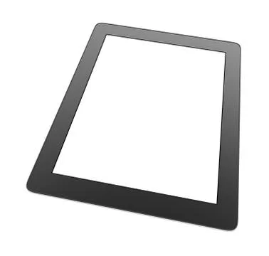 Tablet with blank screen isolated on white background Illustrazione stock