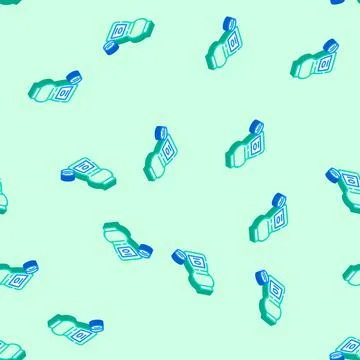 Tablet bleach isometric icon seamless pattern Stock Illustration