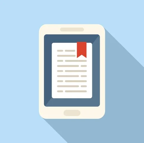 Tablet book icon flat vector. Class distance Stock Illustration