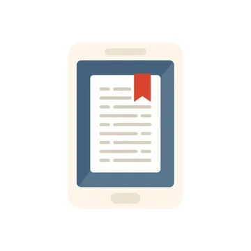 Tablet book icon flat vector. Class distance イラスト素材