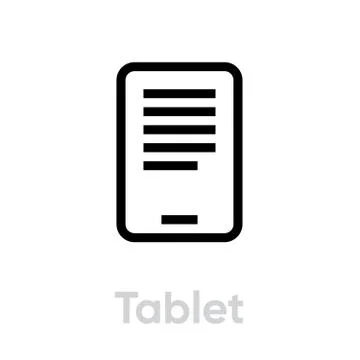 Tablet book read icon. Editable line vector. Stock Illustration