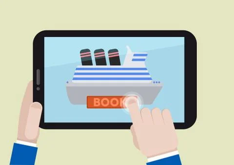 Tablet book ship Stock Illustration