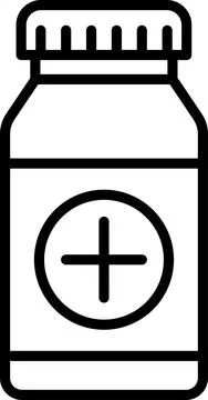 Tablet bottle icon. Illustrazione stock
