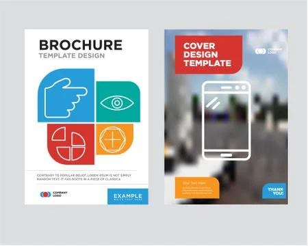 Tablet brochure flyer design template Stock Illustration