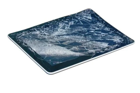 Tablet with broken display Stock Photos