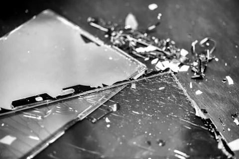 Tablet broken LCD screen Stock Photos