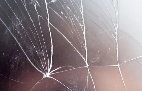 Tablet with a broken screen as a background Foto stock