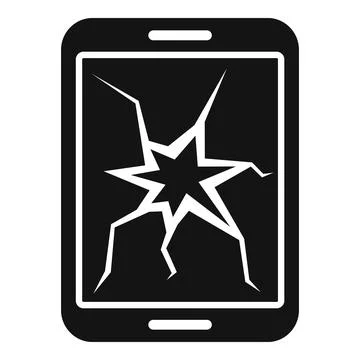Tablet broken screen icon simple vector. Repair mobile Illustrazione stock