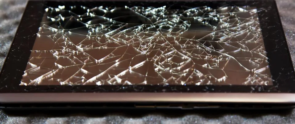 Tablet with broken touchscreen Stock Photos