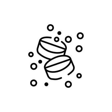 Tablet with bubbles Icon Isolated on White Background. Vector Stock Illustration