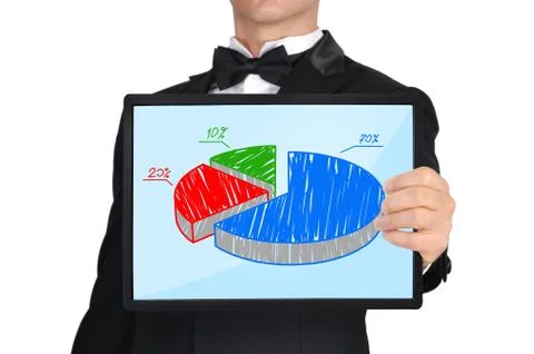 Tablet with business chart Stock Photos