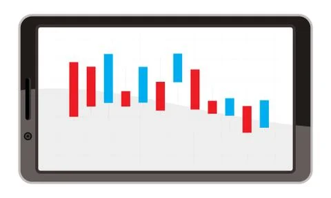 Tablet with business chart, vector illustration Stock Illustration
