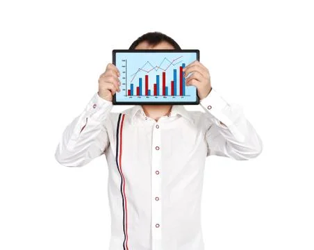 Tablet with business graph Stock-Fotos