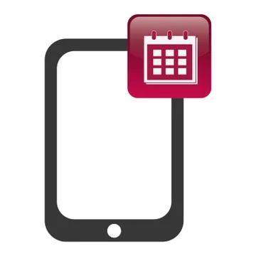 Tablet with calendar app tech Illustrazione stock