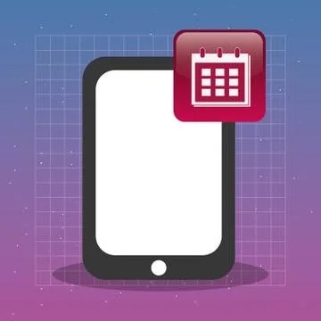 Tablet with calendar app tech Illustrazione stock