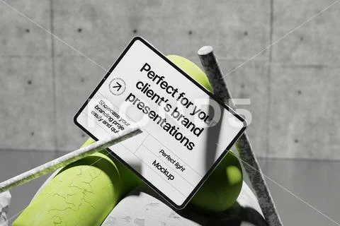 Tablet Chair Scene Mockup PSD Template